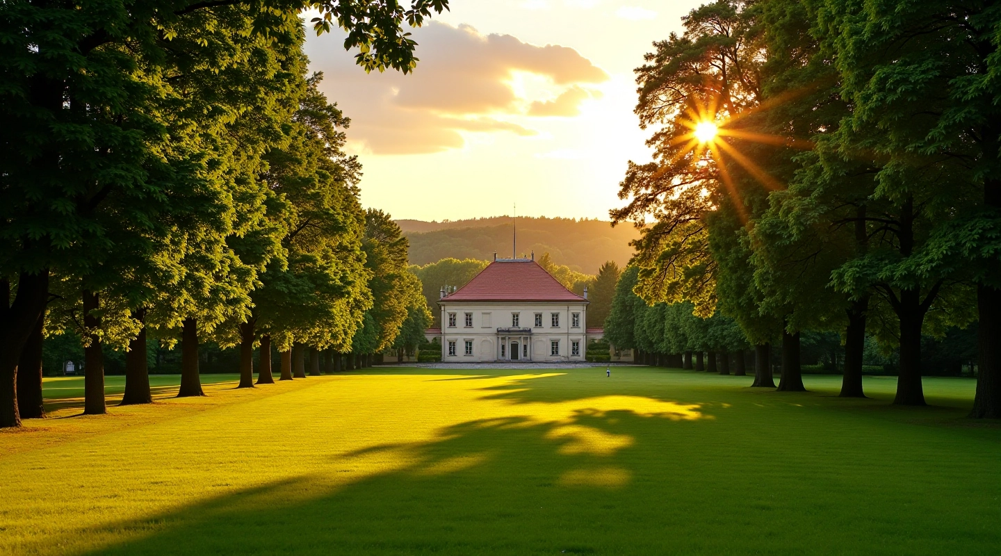 Mežotnes pils parks makadam - skaists, mierīgs dabas skaistums ar veciem kokiem un zaļām pļavām